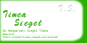 timea siegel business card