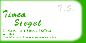 timea siegel business card
